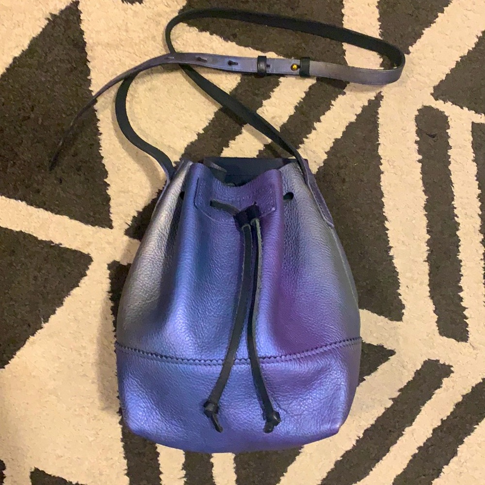 J.Crew Downing Bucket Bag in Iridescent Leather